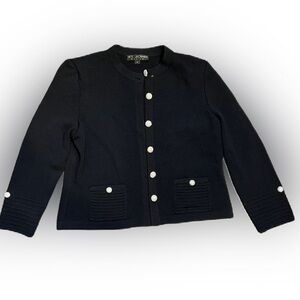 St. John Basics Knit Lady Jacket with Crystal Buttons